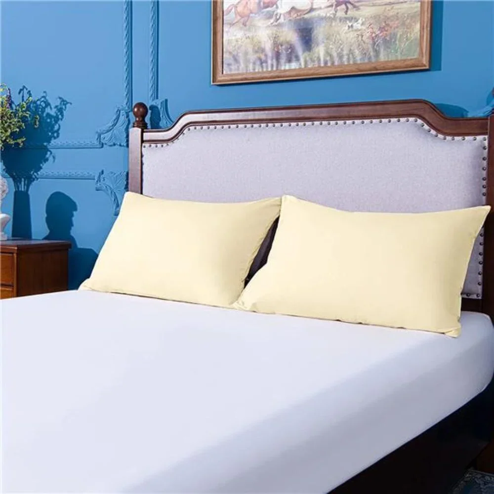 Set of 4, 100% Brushed Microfiber Pillow Cases, 20x30 Inches, Ivory
